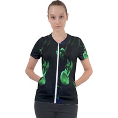Jellyfish Short Sleeve Zip Up Jacket by nate14shop