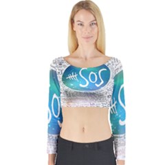 5 Seconds Of Summer Collage Quotes Long Sleeve Crop Top by nate14shop