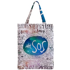 5 Seconds Of Summer Collage Quotes Zipper Classic Tote Bag by nate14shop