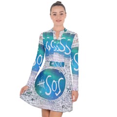 5 Seconds Of Summer Collage Quotes Long Sleeve Panel Dress by nate14shop