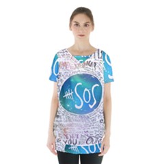 5 Seconds Of Summer Collage Quotes Skirt Hem Sports Top by nate14shop