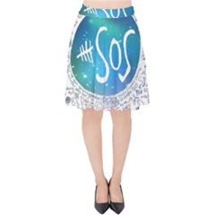 5 Seconds Of Summer Collage Quotes Velvet High Waist Skirt by nate14shop
