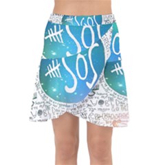 5 Seconds Of Summer Collage Quotes Wrap Front Skirt