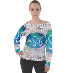 5 Seconds Of Summer Collage Quotes Off Shoulder Long Sleeve Velour Top by nate14shop