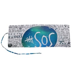 5 Seconds Of Summer Collage Quotes Roll Up Canvas Pencil Holder (s) by nate14shop