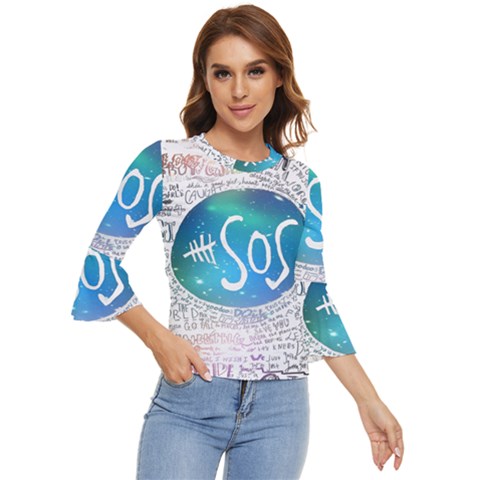 5 Seconds Of Summer Collage Quotes Bell Sleeve Top by nate14shop