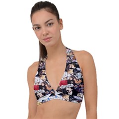 5 Second Summer Collage Halter Plunge Bikini Top