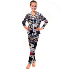 5 Second Summer Collage Kid s Satin Long Sleeve Pajamas Set by nate14shop