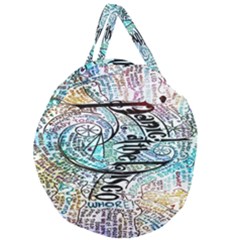 Panic At The Disco Lyric Quotes Giant Round Zipper Tote by nate14shop