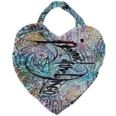 Panic At The Disco Lyric Quotes Giant Heart Shaped Tote