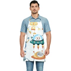 Vector-set-funny-robots-cartoon Kitchen Apron by Jancukart