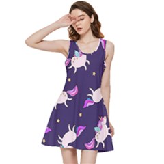 Fantasy-fat-unicorn-horse-pattern-fabric-design Inside Out Racerback Dress by Jancukart