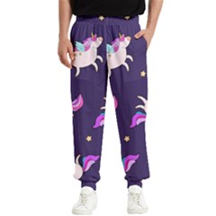 Fantasy-fat-unicorn-horse-pattern-fabric-design Men s Elastic Waist Pants by Jancukart