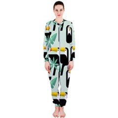 Seamless-tropical-pattern-with-birds Onepiece Jumpsuit (ladies) by Jancukart