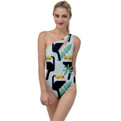 Seamless-tropical-pattern-with-birds To One Side Swimsuit by Jancukart