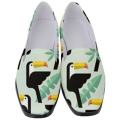 Seamless-tropical-pattern-with-birds Women s Classic Loafer Heels