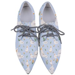 Duck-flower-seamless-pattern-background Pointed Oxford Shoes