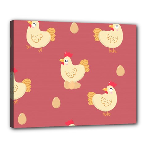 Cute-chicken-eggs-seamless-pattern Canvas 20  X 16  (stretched)