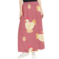 Cute-chicken-eggs-seamless-pattern Maxi Chiffon Skirt by Jancukart