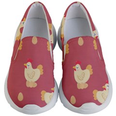 Cute-chicken-eggs-seamless-pattern Kids Lightweight Slip Ons