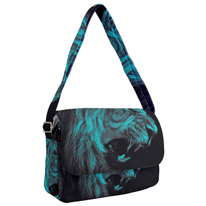 Angry Male Lion Predator Carnivore Courier Bag