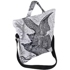 Owl-animals-wild-jungle-nature Fold Over Handle Tote Bag by Jancukart