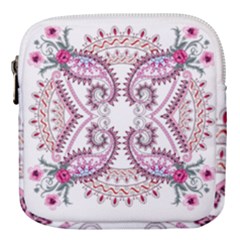 Pink Flower Cartoon Mini Square Pouch