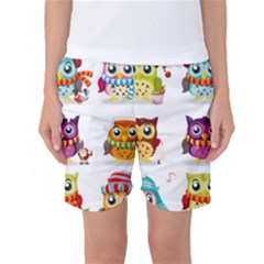 Cartoon-cute-owl-vector Women s Basketball Shorts by Jancukart