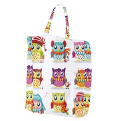 Cartoon-cute-owl-vector Giant Grocery Tote by Jancukart