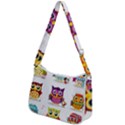 Cartoon-cute-owl-vector Zip Up Shoulder Bag View2