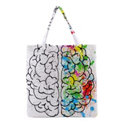 Brain-mind-psychology-idea-drawing Grocery Tote Bag by Jancukart