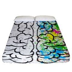 Brain-mind-psychology-idea-drawing Fitted Sheet (queen Size) by Jancukart