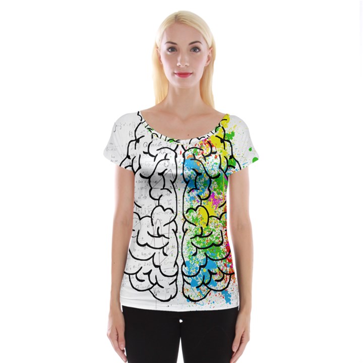 Brain-mind-psychology-idea-drawing Cap Sleeve Top