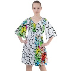 Brain-mind-psychology-idea-drawing Boho Button Up Dress by Jancukart