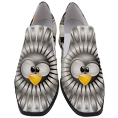 Owl-fluff-prance-animal-surprised Women Slip On Heel Loafers