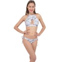Florida-map-antique-line-art Cross Front Halter Bikini Set View1