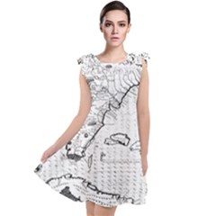 Florida-map-antique-line-art Tie Up Tunic Dress