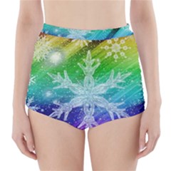 Christmas-snowflake-background High-waisted Bikini Bottoms by Jancukart