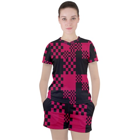 Cube-square-block-shape-creative Women s Tee And Shorts Set by Amaryn4rt