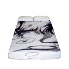 Tattoo-ink-flash-drawing-wolf Fitted Sheet (full/ Double Size) by Jancukart