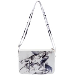 Tattoo-ink-flash-drawing-wolf Double Gusset Crossbody Bag