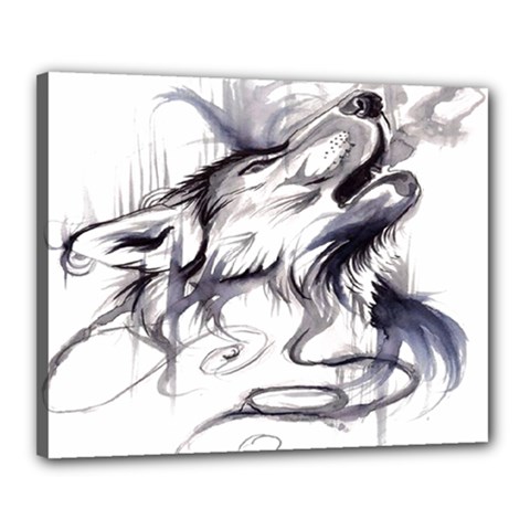 Tattoo-ink-flash-drawing-wolf Canvas 20  X 16  (stretched)