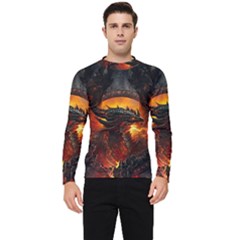 Dragon Fire Fantasy Art Men s Long Sleeve Rash Guard