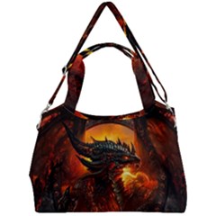 Dragon Fire Fantasy Art Double Compartment Shoulder Bag