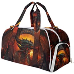 Dragon Fire Fantasy Art Burner Gym Duffel Bag by Jancukart