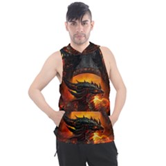 Dragon Fire Fantasy Art Men s Sleeveless Hoodie by Jancukart