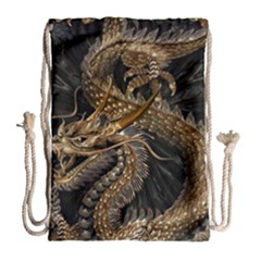 Fantasy Dragon Pentagram Drawstring Bag (large) by Jancukart