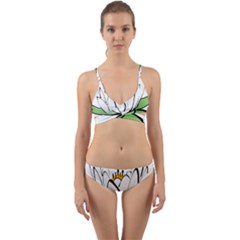 Lotus-flower-water-lily Wrap Around Bikini Set by Jancukart