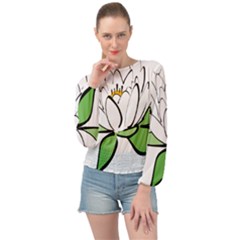 Lotus-flower-water-lily Banded Bottom Chiffon Top by Jancukart