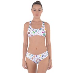 Flower Floral Pattern Criss Cross Bikini Set by Jancukart